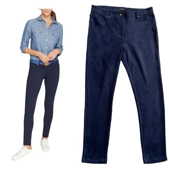 J. McLaughlin Becca Faux Suede Leggings in Winter Navy 8 - Picture 1 of 9